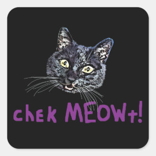 Sticker Carré Vérifiez MEOWt