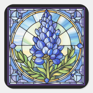 Sticker Carré Verre texan Bluebonnet