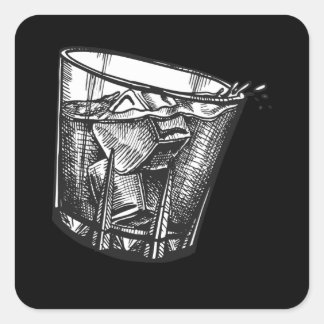 Sticker Carré Verre Whiskey