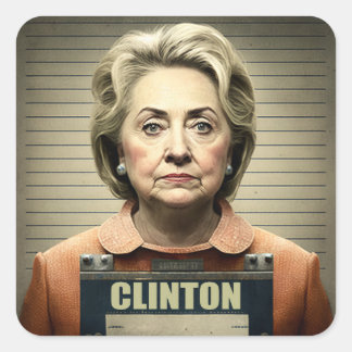 Sticker Carré Verrouillez-La ! - Hillary Clinton