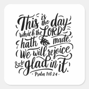 Sticker Carré Verset biblique du jour de Thanksgiving : Psaume 1