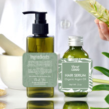 Vert Botanique Tropical Feuilles Ingrédients Étiqu