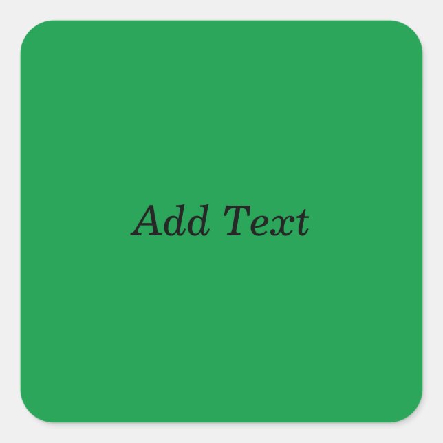 Sticker Carré Vert Créer votre propre bouton Ajouter du texte (Devant)