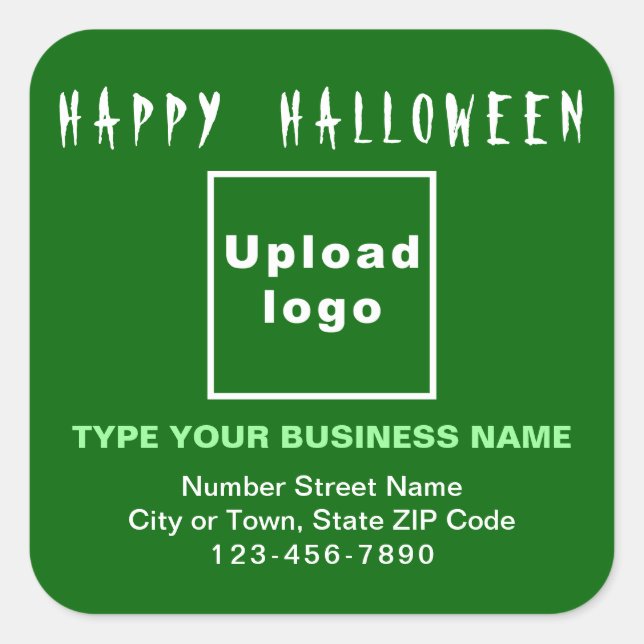 Sticker Carré vert Halloween d'affaires (Devant)