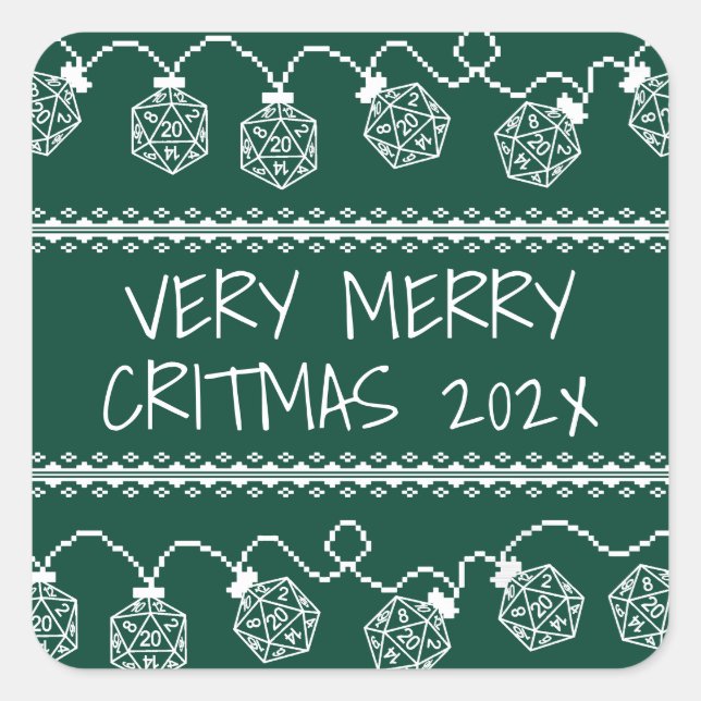 Sticker Carré Vert RPG | Imaginaire Tabletop Jeu (Devant)