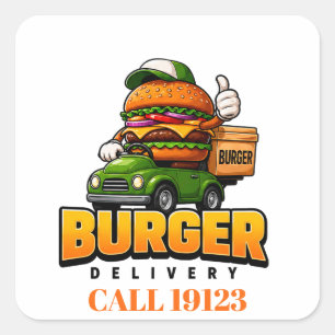 Sticker Carré Vêtements d'équipe de livreur de burgers 🍔🚚