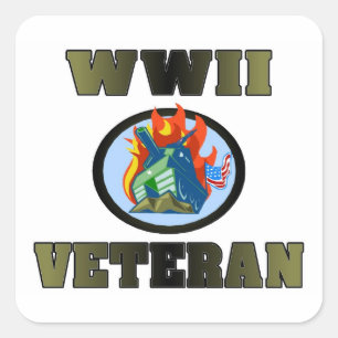 Sticker Carré Vétéran de 2ÈME GUERRE MONDIALE