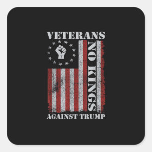 Sticker Carré Vétérans militaires protestent Drapeau Patriotique