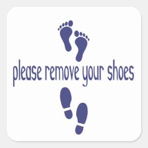 Sticker Carré Veuillez enlever vos chaussures, avec