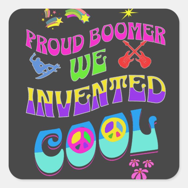 Sticker Carré Vibe de l'orgueil Boomer 60 (Devant)