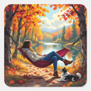 Sticker Carré Vibes d'automne et Bénédictions d'automne