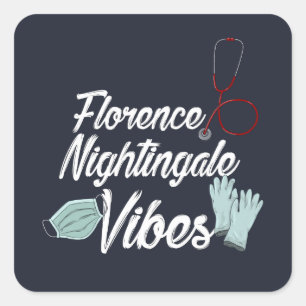 Sticker Carré Vibes nocturnes des étudiants en soins infirmiers