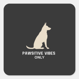 Sticker Carré Vibes Pawsitive uniquement - Silhouette de chien  