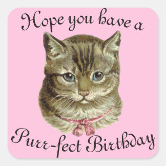 Sticker Carré Victorien Bonne Anniversaire Kitty Wives