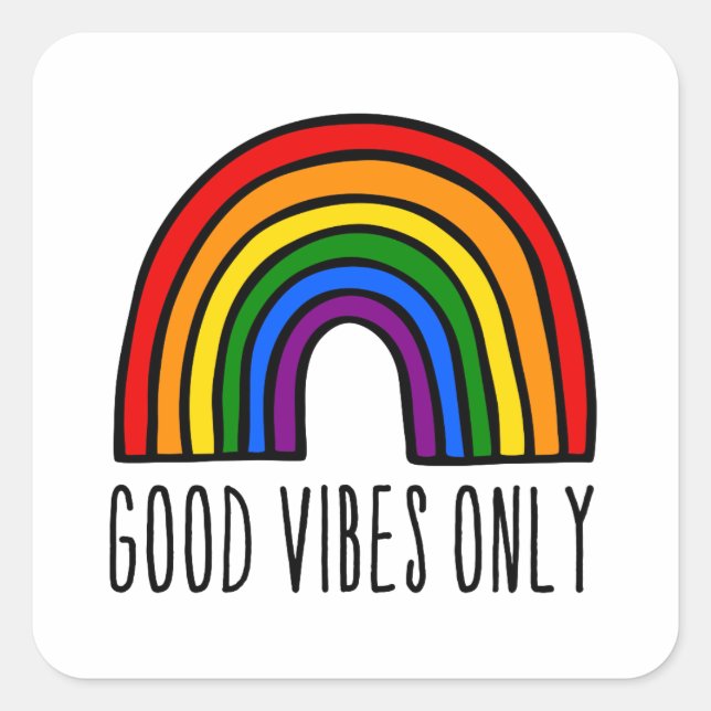 Sticker Carré Vidéos Rainbow (Devant)