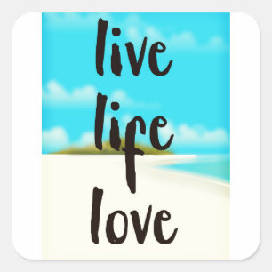 Sticker Carré Vie Amour inspiration citation