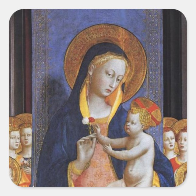STICKER CARRÉ VIERGE AVEC ENFANT (Devant)