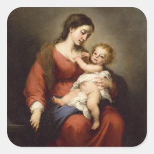 Sticker Carré Vierge et enfant
