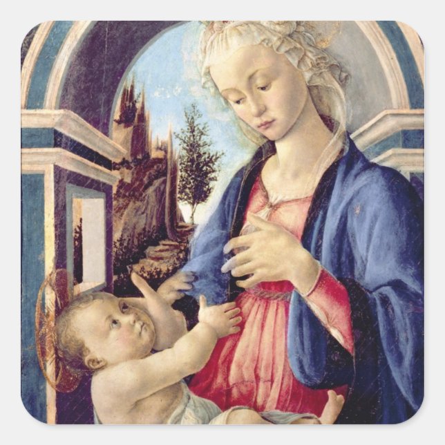 Sticker Carré Vierge et enfant (panel) 2 (Devant)