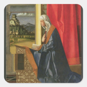 Sticker Carré Vierge Marie, du diptyque Annonciation (huile sur