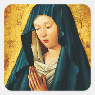 Sticker Carré Vierge Marie Hodegetria Icône Byzantine Catholique