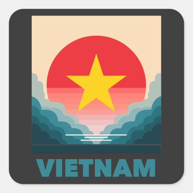 Sticker Carré Vietnam Asie du Sud-Est (Devant)
