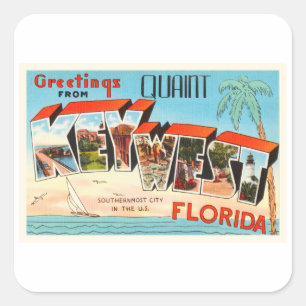 Sticker Carré Vieux souvenir de Vintage voyage de Key West la