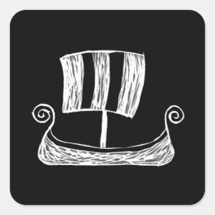 Sticker Carré Viking Ship