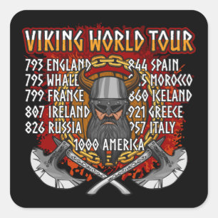 Sticker Carré Viking World Tour Norse Warrior
