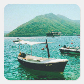 Sticker Carré Ville côtière de Perast, Monténégro