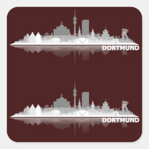 Sticker Carré Ville de Dortmund Skyline
