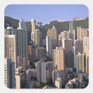 Sticker Carré Ville de Hong Kong, Chine