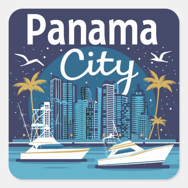 Sticker Carré Ville de Panama (Devant)