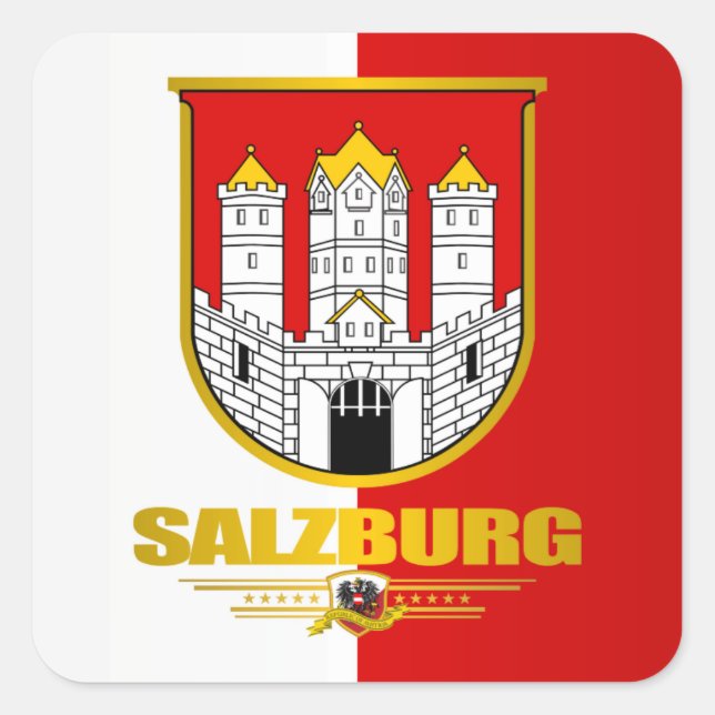 Sticker Carré Ville de Salzbourg (Devant)