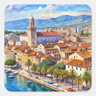 Sticker Carré Ville de Split Croatie