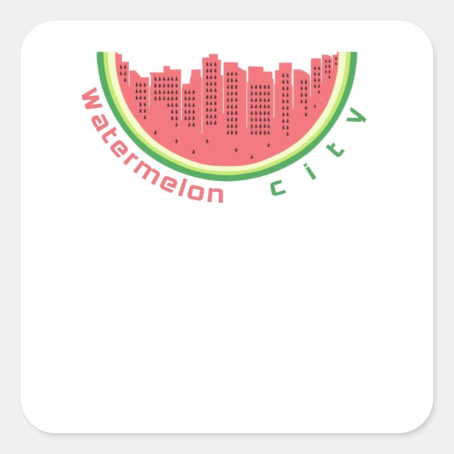 Sticker Carré Ville de Watermelon (Devant)