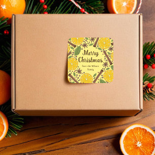 Sticker Carré Vin de Noël chaud épicé jaune vif