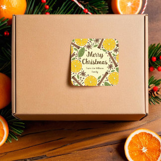 Sticker Carré Vin de Noël mulet épicé jaune clair