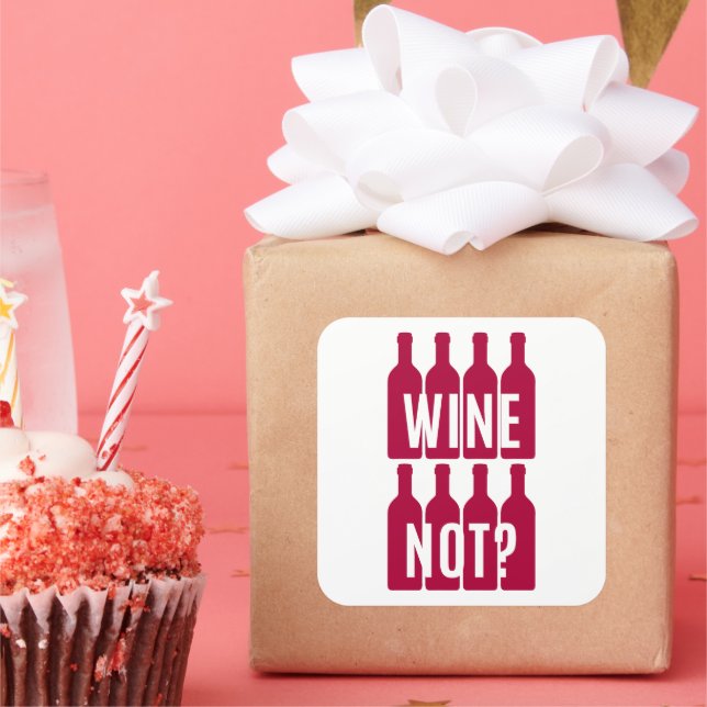 Sticker Carré Vin non (Fête)