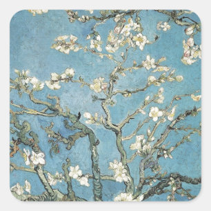 Sticker Carré Vincent van Gogh Branches d'amande en fleurs, 18