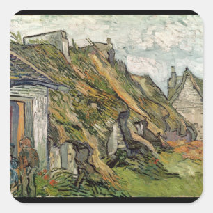 Sticker Carré Vincent van Gogh Chalets à chaume en Chaponval