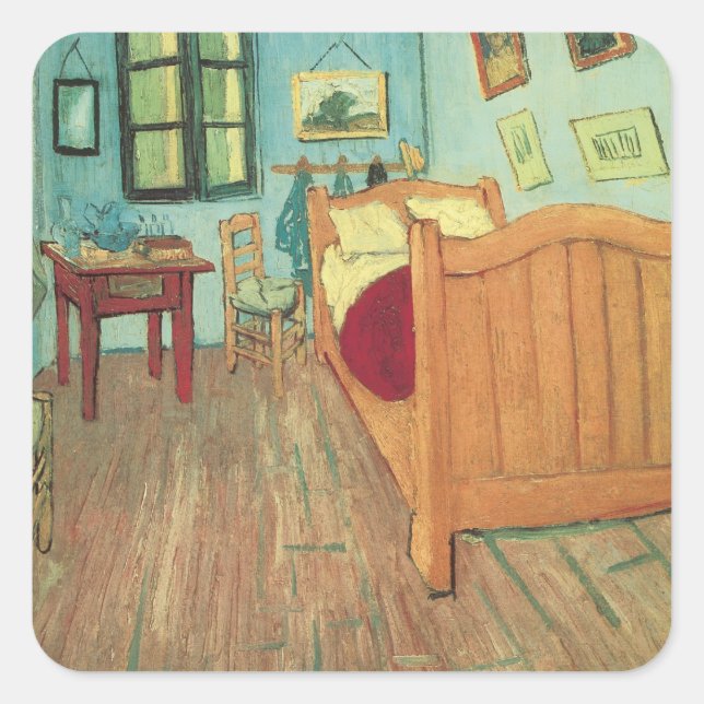 Sticker Carré Vincent van Gogh - Chambre de Vincent à Arles (Devant)