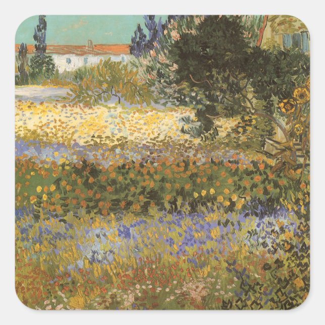 Sticker Carré Vincent van Gogh - Flower Garden (Devant)