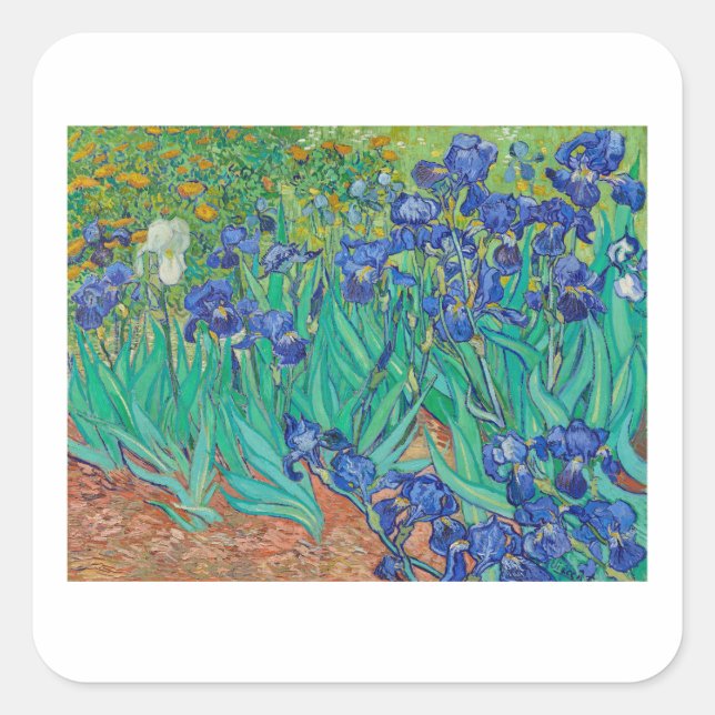 STICKER CARRÉ VINCENT VAN GOGH "IRISES" ENVELOPE SEAL (Devant)