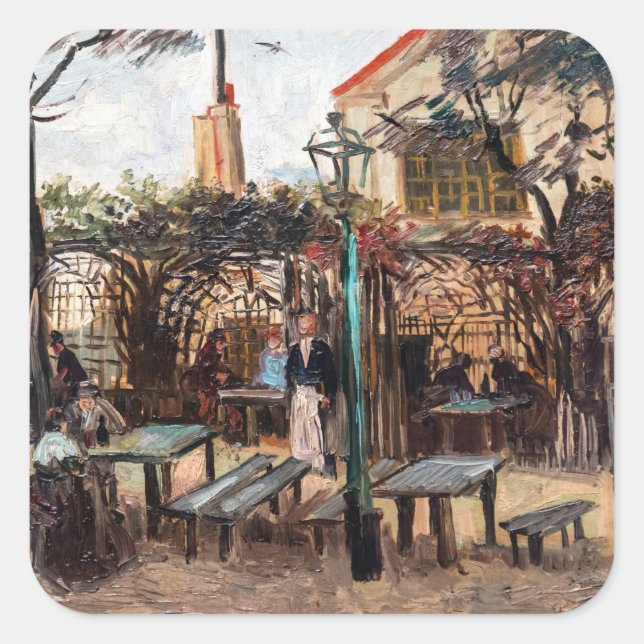 Sticker Carré Vincent Van Gogh - La Guinguette sur Montmartre (Devant)