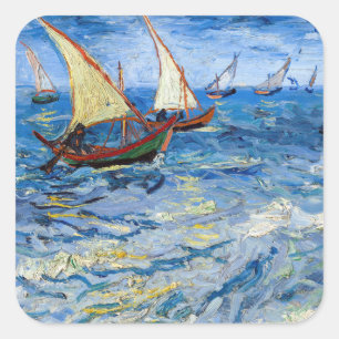 Sticker Carré Vincent van Gogh - La mer aux Saintes-Maries