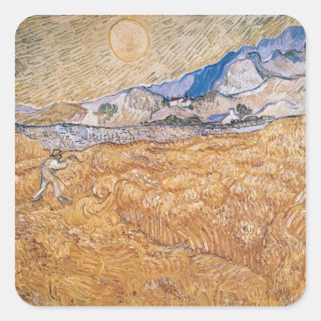 Sticker Carré Vincent van Gogh | La Moissonneuse (Devant)