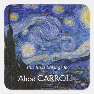 Sticker Carré Vincent Van Gogh - La nuit étoilée