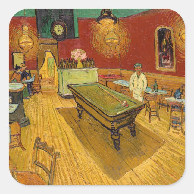 Sticker Carré Vincent van Gogh - Le Night Café (Devant)