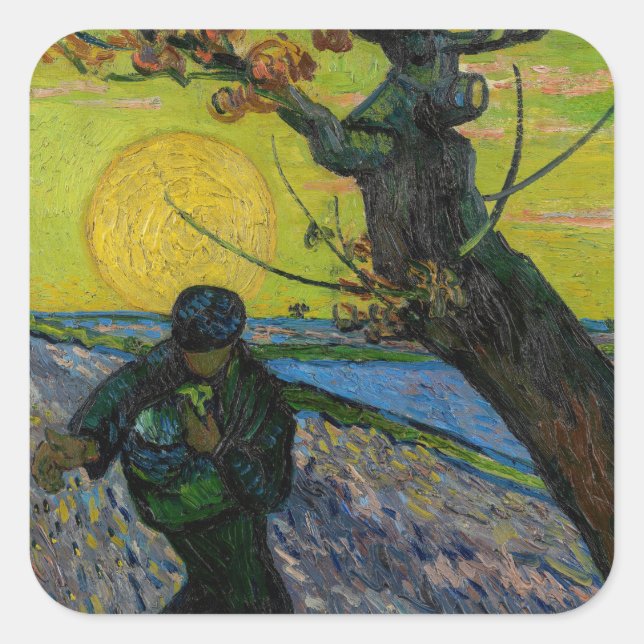 Sticker Carré Vincent van Gogh - Le Sower (Devant)